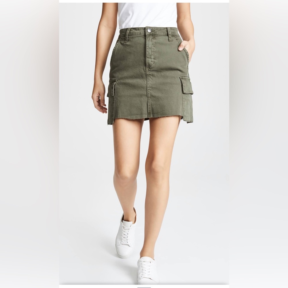JOE’S JEANS Stone High Rise Cargo Skirt With Asymmetrical Hem Detail